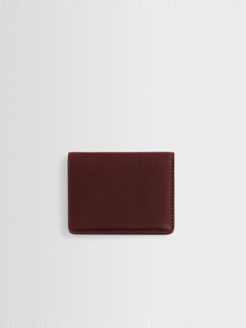 Wax London Forbe - Cherry Retro Grain Leather Cardholder