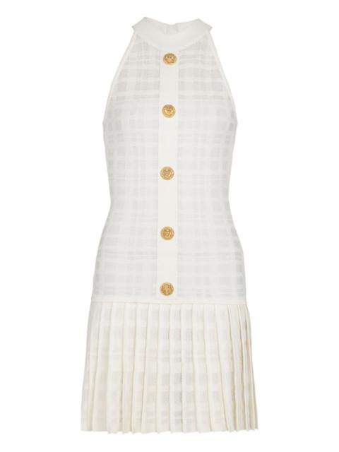 Balmain button-embellished pleated dress
