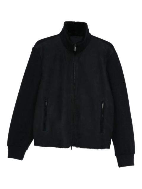 GIORGIO ARMANI HIGH COLLAR BOMBER JACKET WITH FUR DETAILS