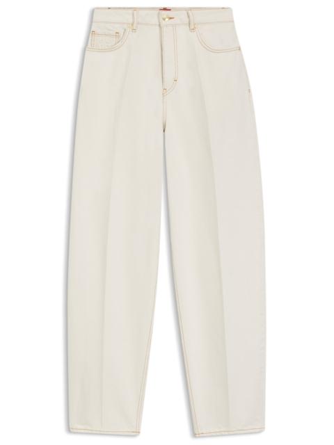 HUGO BARREL-FIT JEANS IN ECRU DENIM
