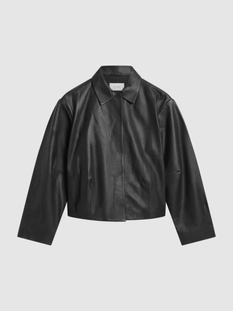 ST. AGNI Cocoon Leather Jacket - Black