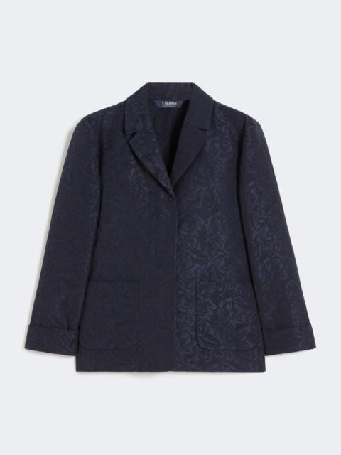 'S Max Mara Single-breasted jacquard floral jacket - MIDNIGHTBLUE