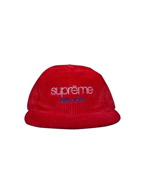 Supreme Waffle Cord Classic Logo 6-Panel 'Red'