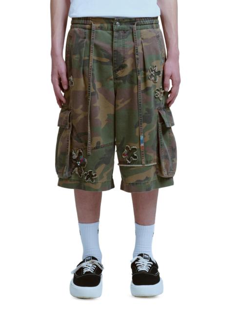NAHMIAS Men's Floral-Appliqué Camo Cargo Shorts - Camo