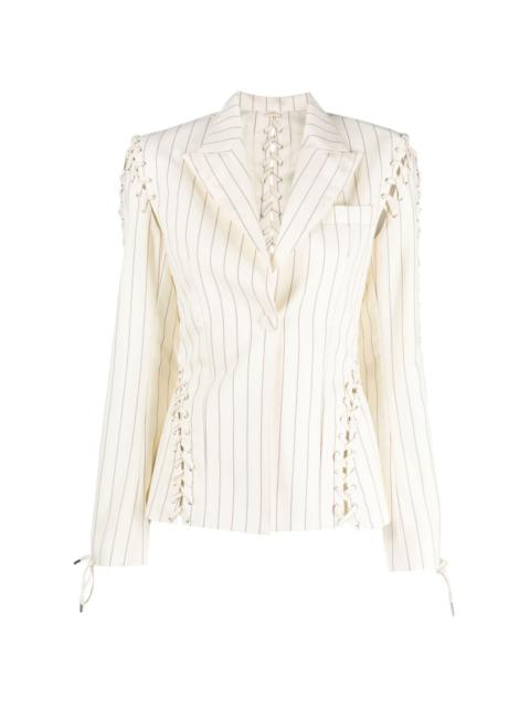 Jean Paul Gaultier lace-up striped blazer