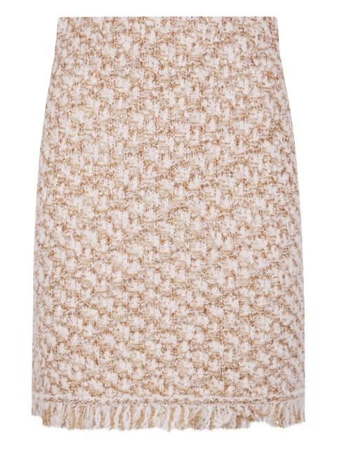 FABIANA FILIPPI tweed fringed mini skirt