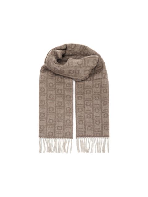 FERRAGAMO fringe-detail geometric-pattern scarf