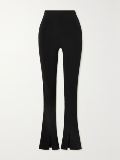 NORMA KAMALI Spat stretch-jersey flared leggings Black