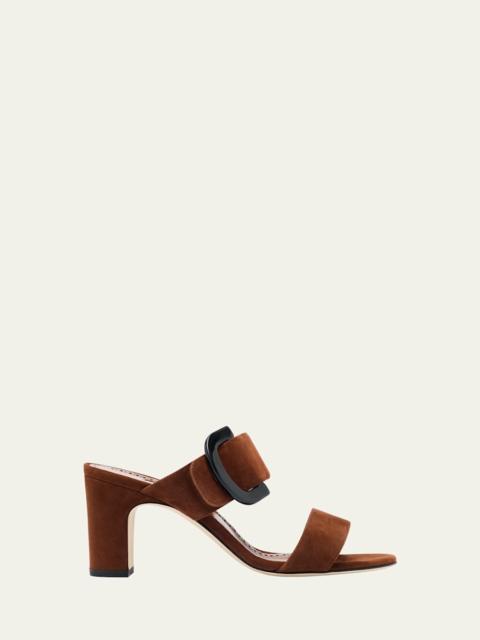 Manolo Blahnik Betimusa Suede Mule Sandals