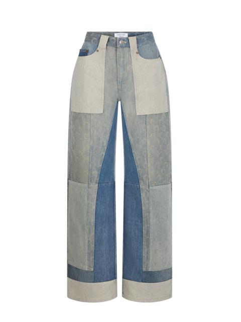 Marine Serre Regenerated Denim Wide Leg Pants