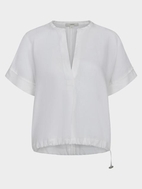 Vince Short-Sleeve Linen Top