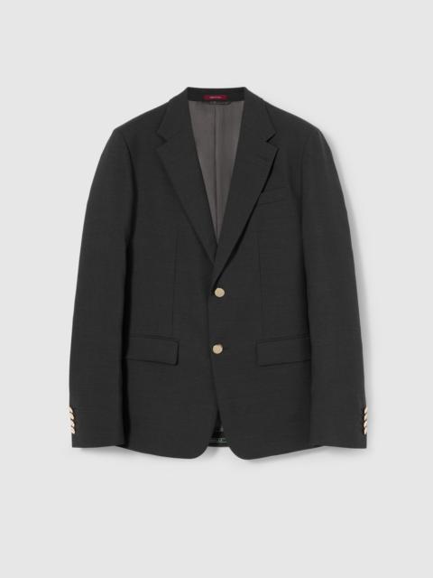 GUCCI Single-breasted selvedge wool jacket