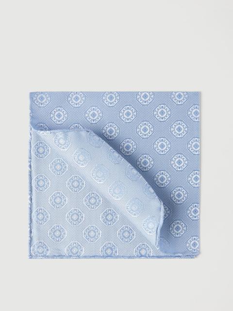 Brunello Cucinelli Silk pocket square with medallion design