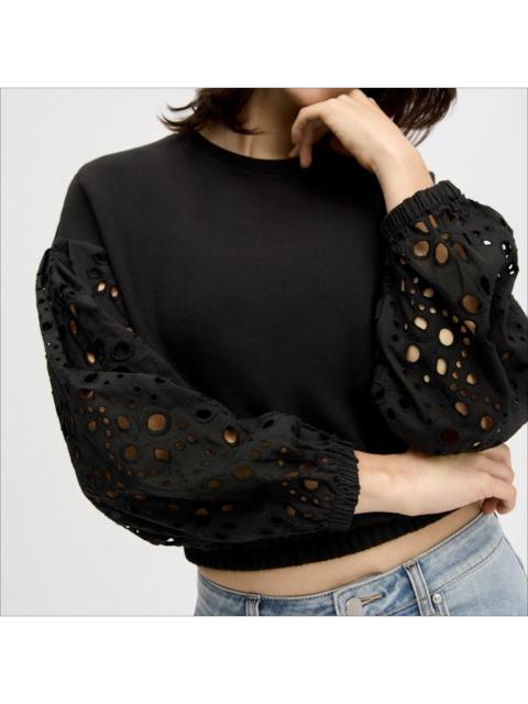 Sam Edelman Drop Shoulder Combo Long Sleeve Top