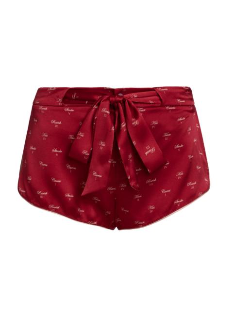 KIKI DE MONTPARNASSE Women's Kiss Print Silk Tap Shorts - Kiki Red And Buff