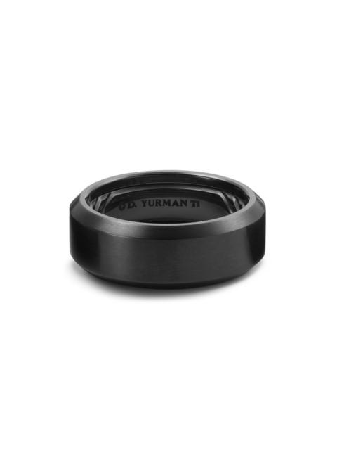 DAVID YURMAN Men's Streamline Beveled Band Ring in Black Titanium - Black