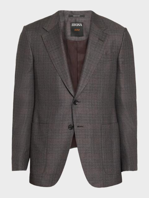 ZEGNA Men's Cashmere and Silk Plaid Sport Coat