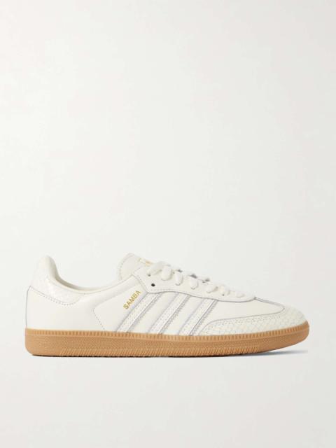 Samba OG suede-trimmed snake-effect leather sneakers