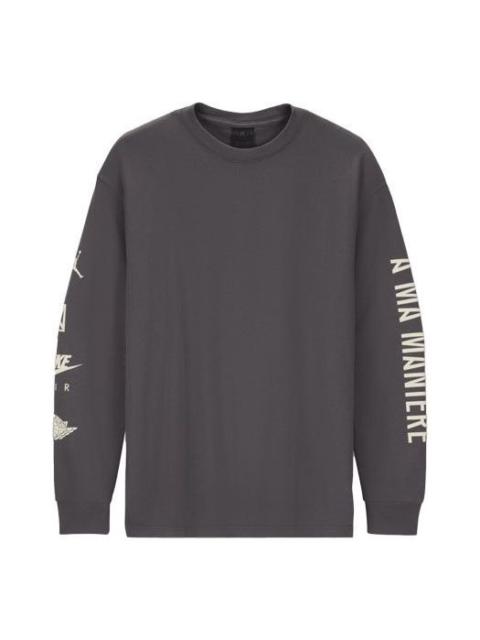 Jordan Air Jordan x A Ma Manire Crossover Logo Printing Round Neck Long Sleeves Asia Edition Gray CV3449-09