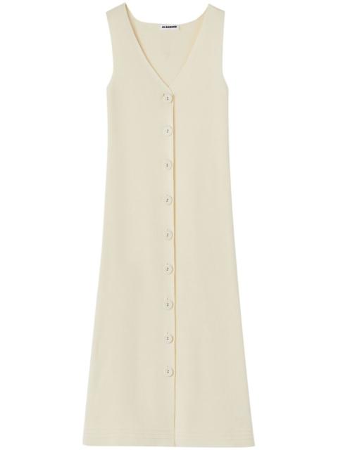 Jil Sander V-neck ribbed midi dress