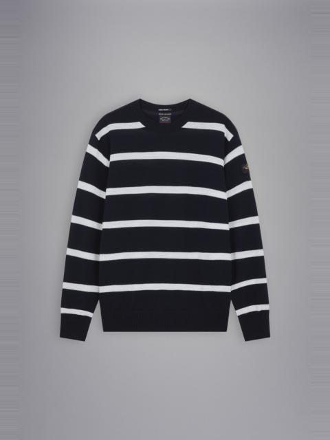 Paul & Shark BRETAGNE WOOL CREW NECK WITH ICONIC BADGE