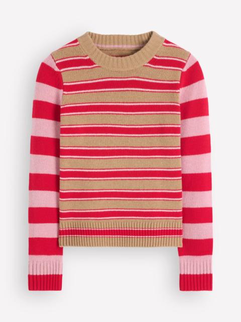 BODEN Marta Merino Wool Crew Sweater-Hotch Stripe