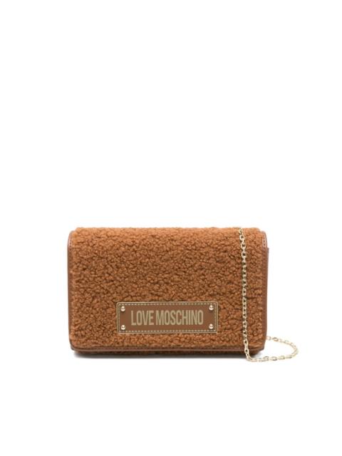 Moschino shearling chain-strap cross body bag