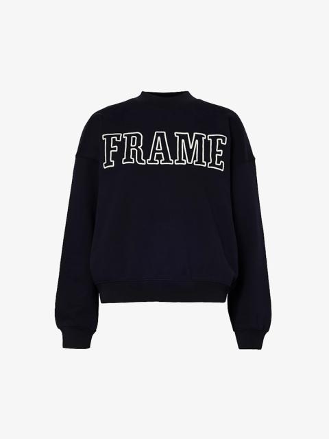 FRAME Brand-embroidered cotton-blend sweatshirt