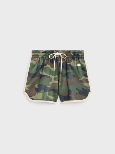 CELINE CROPPED ATHLETIC SHORTS IN CAMO