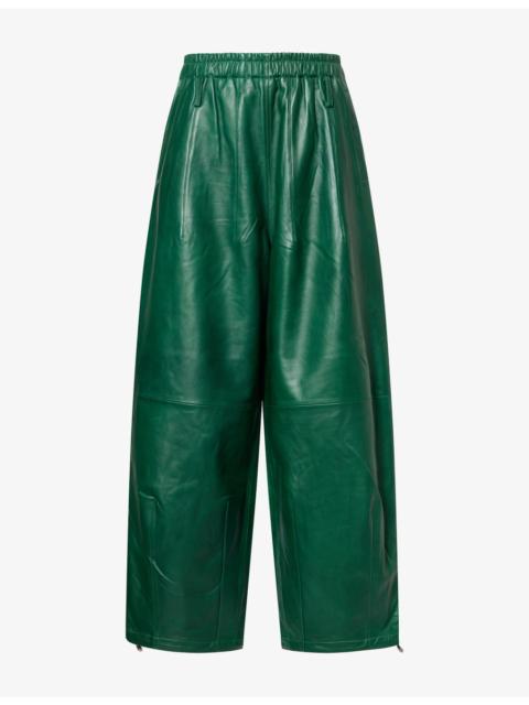 The Frankie Shop Oakdale Wide-Leg Leather Trousers