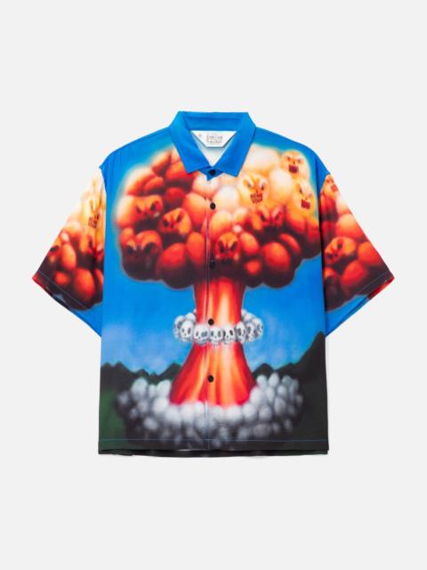 BRAIN DEAD EXPLOSION SHORT SLEEVE BUTTON DOWN SHIRT - BLUE MULTI