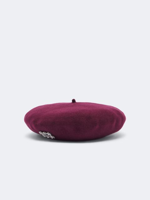 Roger Vivier Crystal-embellished wool beret