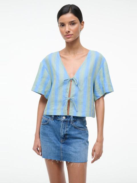 STAUD STAUD AVA LINEN TOP SEAPORT STRIPE