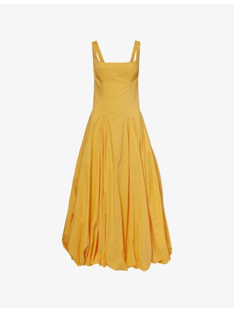 SIMKHAI Hally Bubble-Hem Cotton Midi Dress