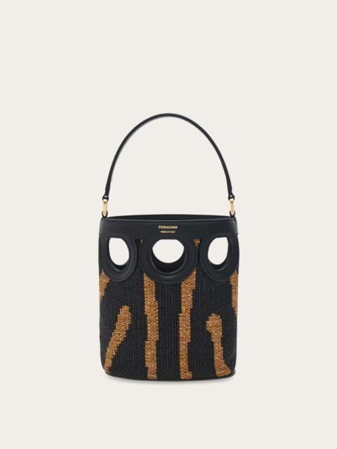 FERRAGAMO Gancini outline bucket bag (XS)