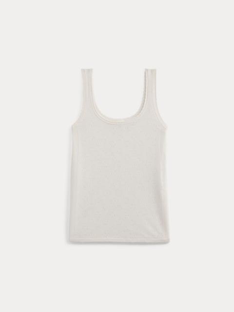 EVERLANE LACE-TRIMMED TANK IN FINE LINEN