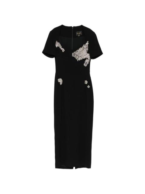 ZUHAIR MURAD crystal-embellished portrait-neck dress