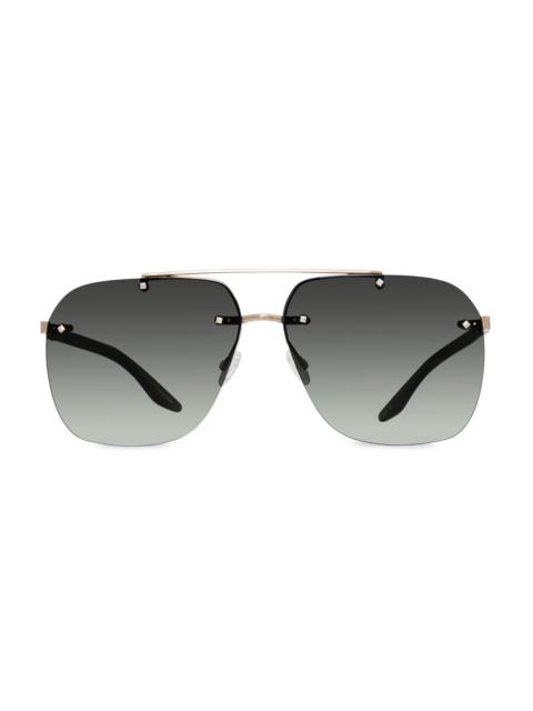 BARTON PERREIRA Men's Daniel 64MM Navigator Sunglasses - Gold Laurel Gradient