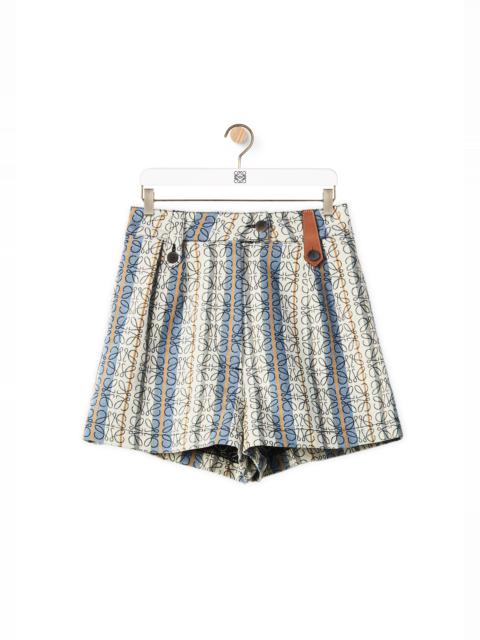 Loewe Stripe Anagram jacquard shorts in cotton