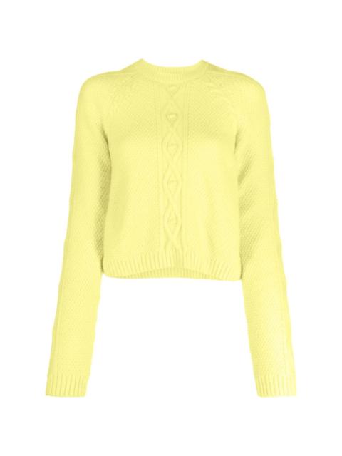 cable-knit crew-neck jumper