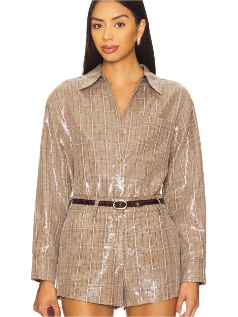 Line & Dot Checkmate Oversized Shacket