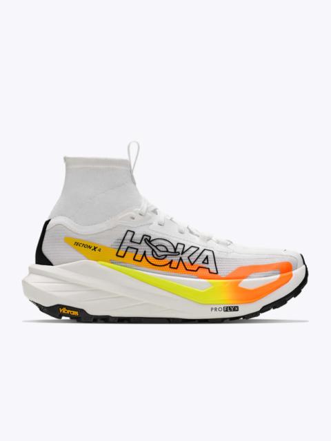 HOKA Men's Tecton X 4 Shoes in Frost/Neon Tangerine