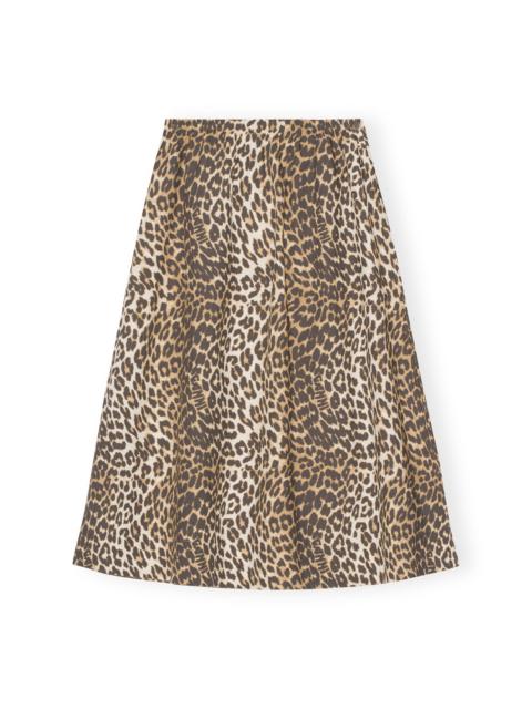 GANNI LEOPARD PRINTED ELASTICATED MAXI SKIRT