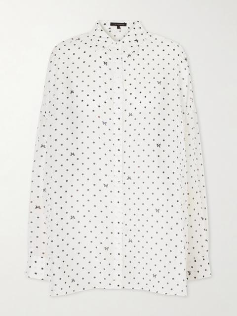 KIKI DE MONTPARNASSE Kiki Polka-dot Cotton And Silk-blend Shirt