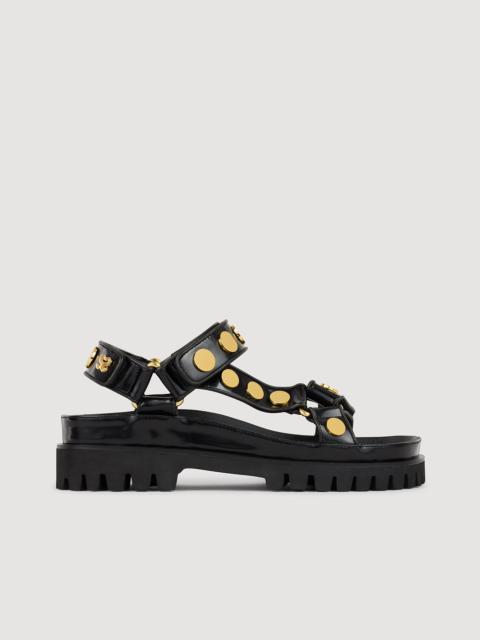 Sandro STUDDED SANDALS WITH TREAD