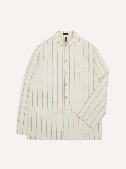 Drake's Ecru Stripe Canapa Forestière Jacket