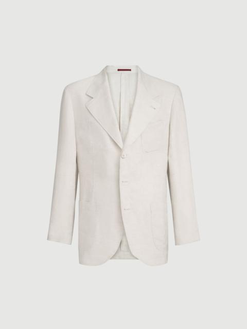 Brunello Cucinelli Linen micro chevron unlined blazer