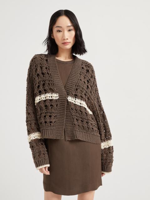 Brunello Cucinelli Jute and cotton textured net cardigan