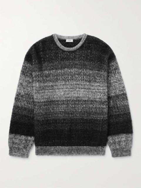 CELINE Oversized Striped Intarsia Cotton and Mohair-Blend Sweater