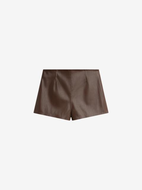 The Frankie Shop Dreux Faux Leather Hot Pants - Brown